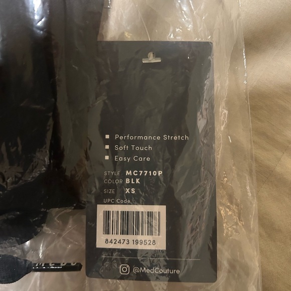 MedCouture jogger scrub pants black xs - Picture 3 of 3